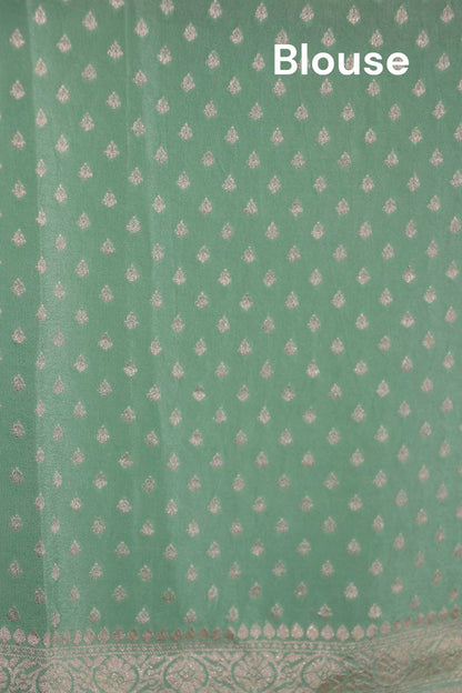 Pure Handloom Zari Butta Banarasi Crepe Silk Saree AL206645