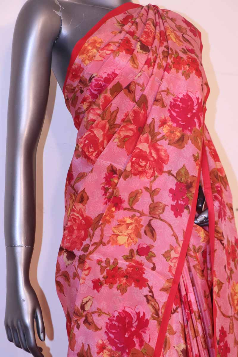 Exclusive Floral Crepe Silk Saree AI202076