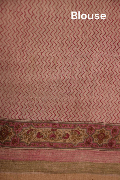 Pure Floral Paisley Tussar Silk Saree AJ205595