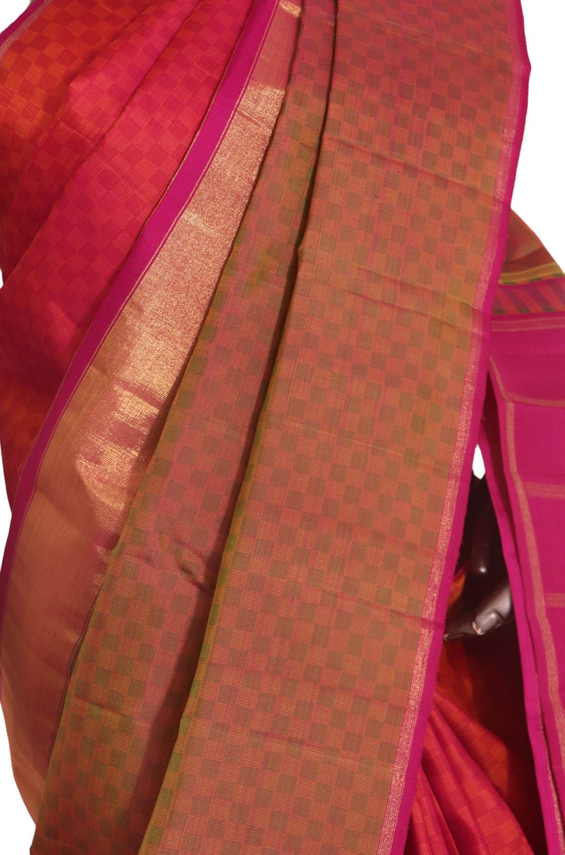 Half And Half Handloom Kanjeevaram Silk Saree AK201629