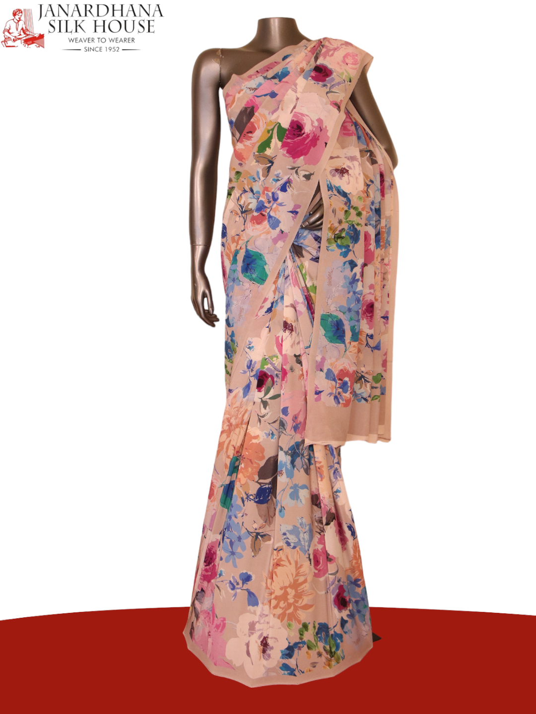 Floral Exclusive Pure Crepe Silk Saree AJ210517