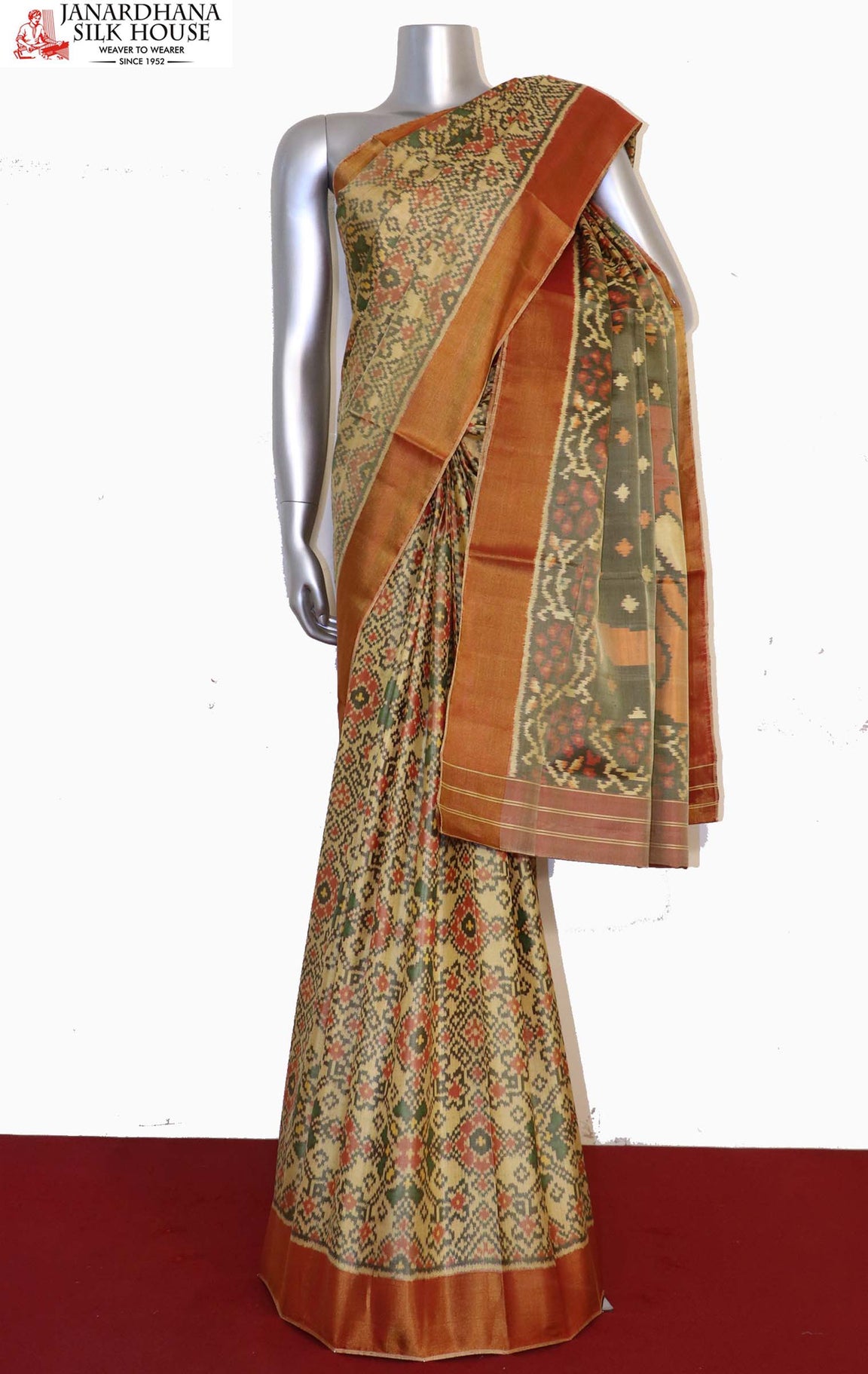 Exclusive Handloom Ikat Patola Silk Saree AJ201031