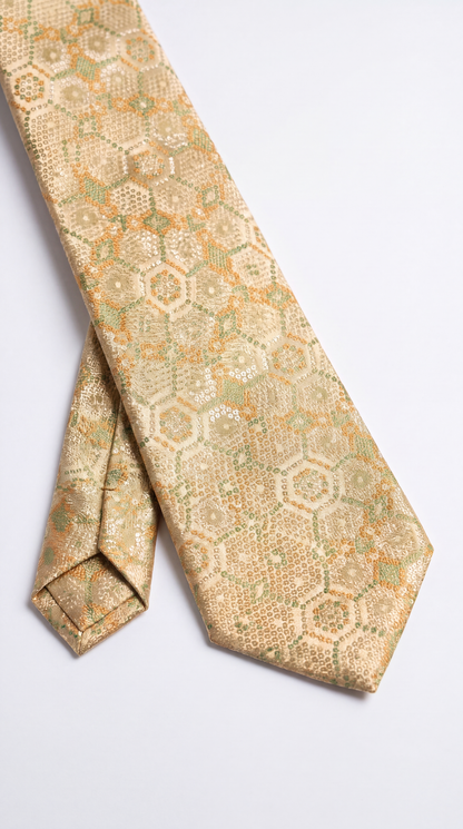 Silk Tie AM201211 - Diagonal Close-Up Detail View