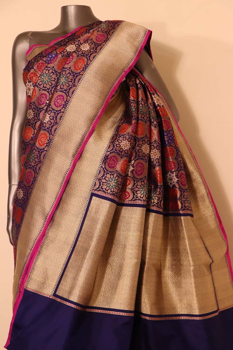 contemporary wedding handloom banarasi silk saree ah204715