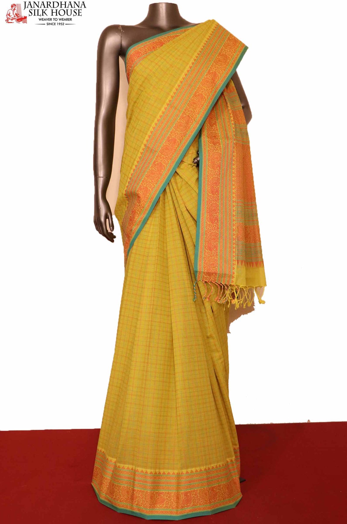 Village Thread Weave Silk Cotton Saree AG201116