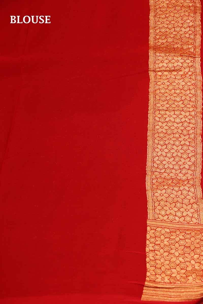 Exclusive Butta Contrast Banarasi Georgette Silk Saree AH202721