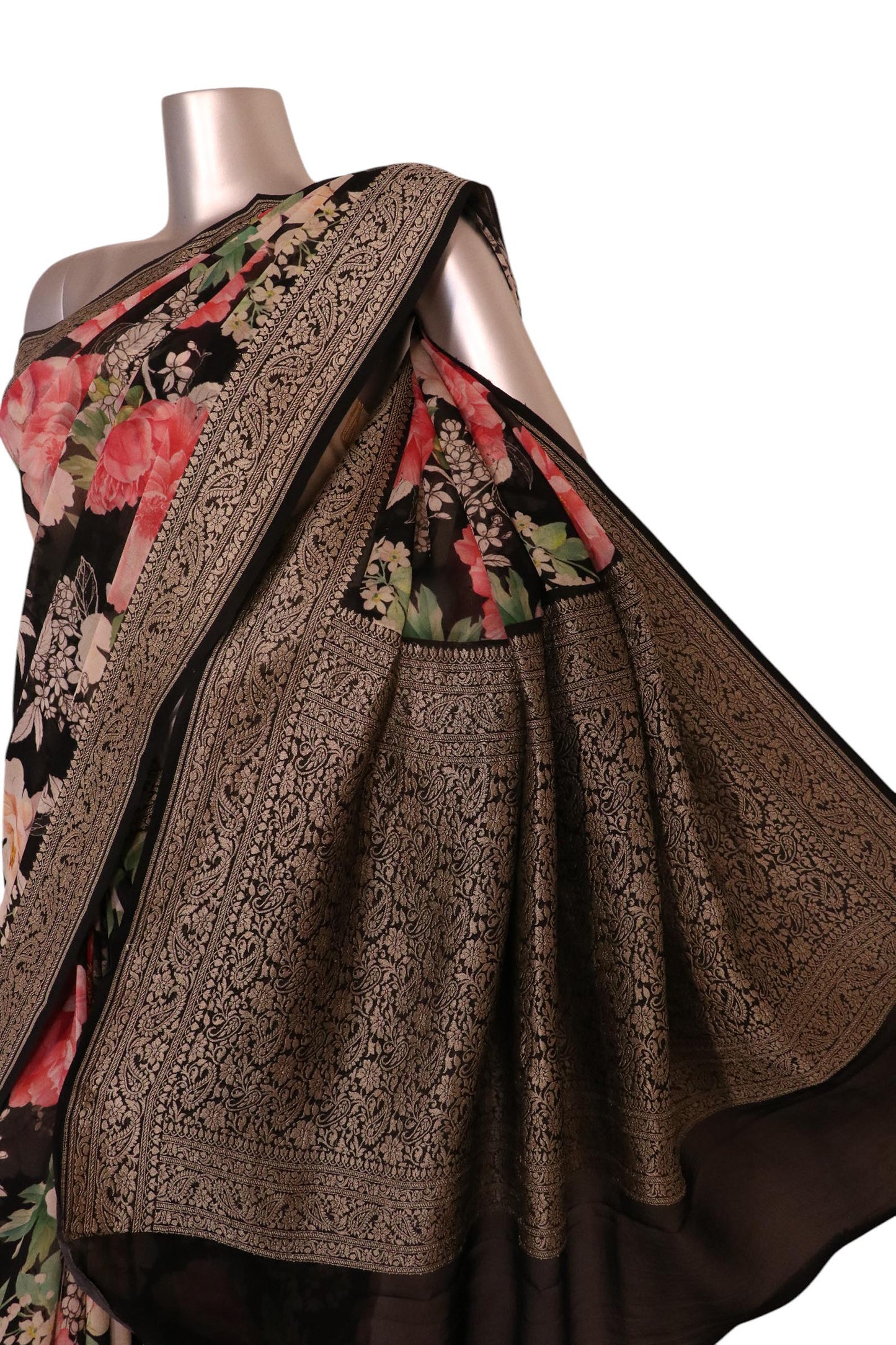 pure printed georgette silk saree al200660