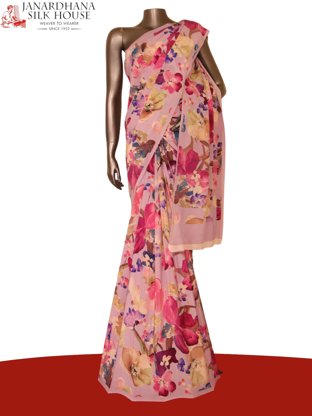 Floral Exclusive Pure Crepe Silk Saree AJ210522