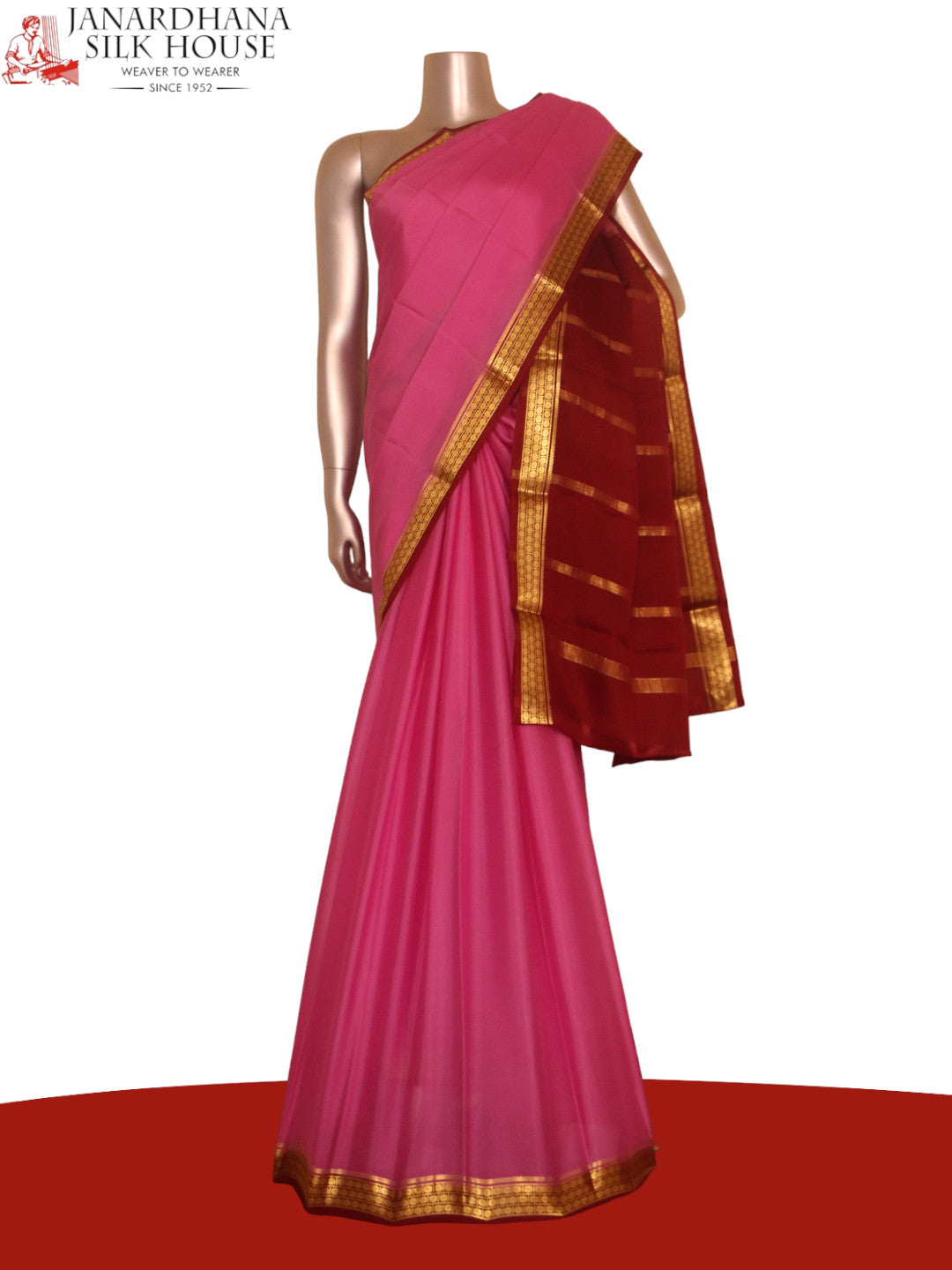 Classic Contrast Pure Mysore Crepe Silk Saree AJ210317