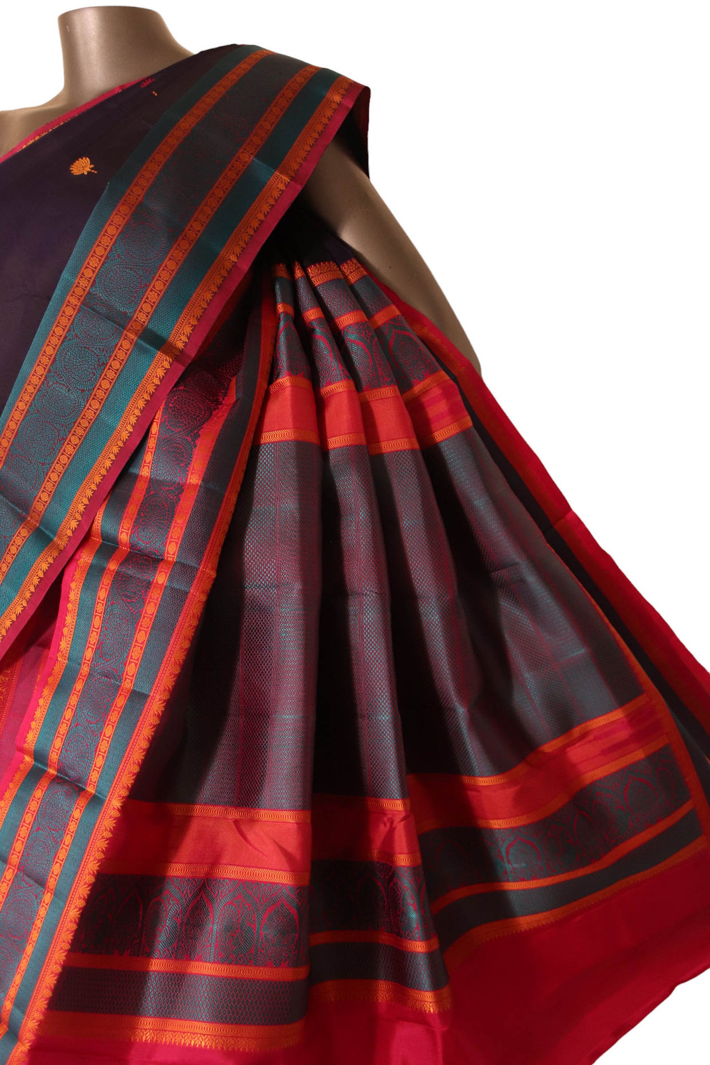traditional thread weave kanjeevaram silk saree aj212363