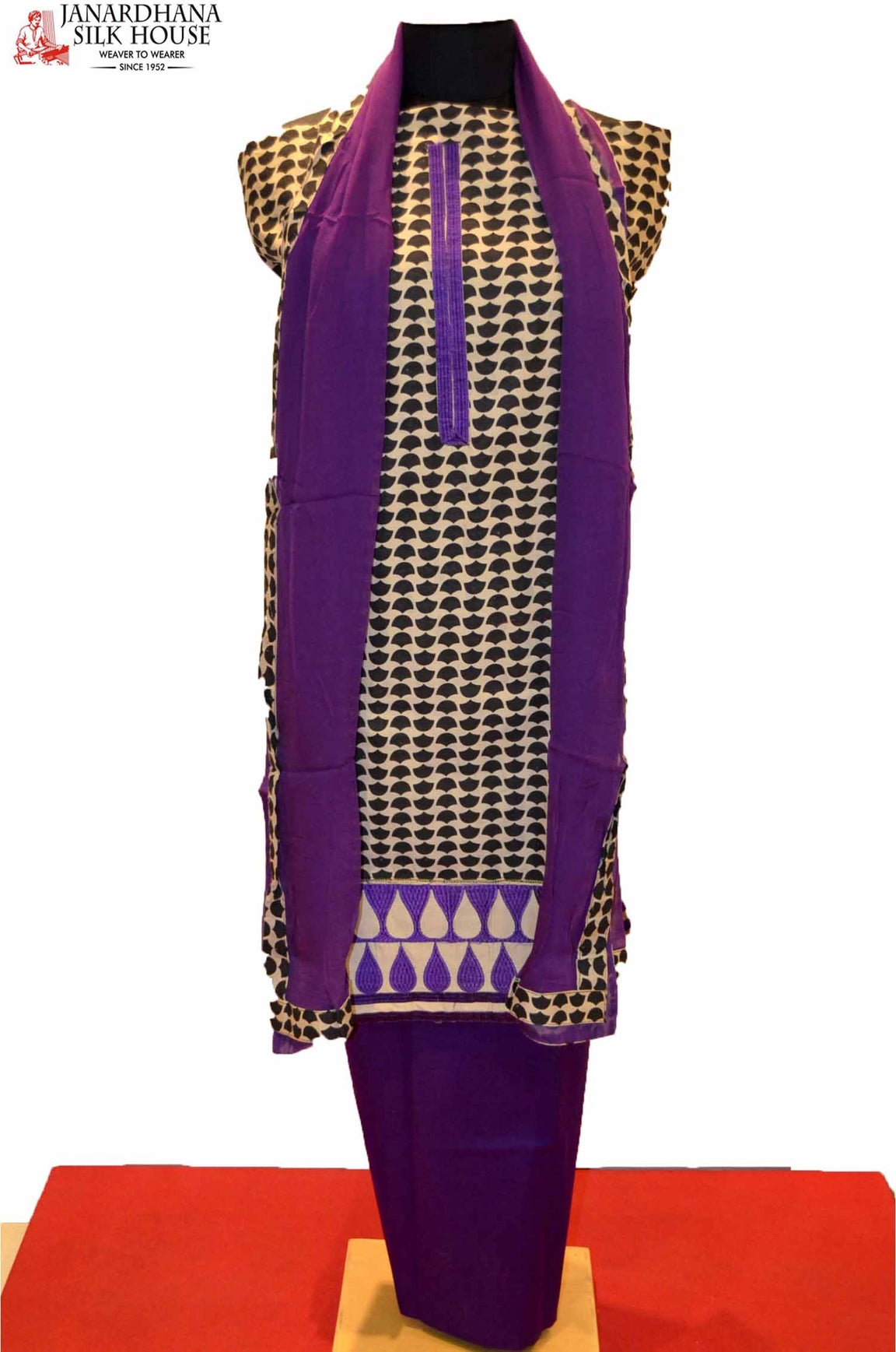 Fancy Pure Cotton Suit With Attached Border CSJF01747
