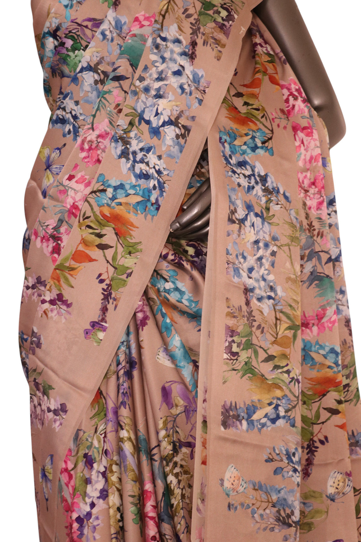 Designer Floral Pure Satin Crepe Silk Saree AK212684