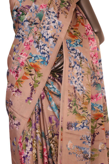 Designer Floral Pure Satin Crepe Silk Saree AK212684