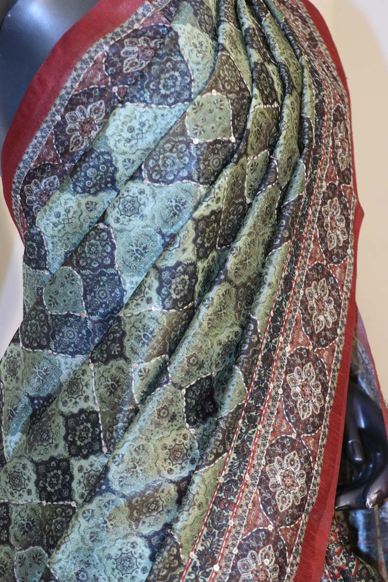 Embroidery Art Silk Saree AI209352