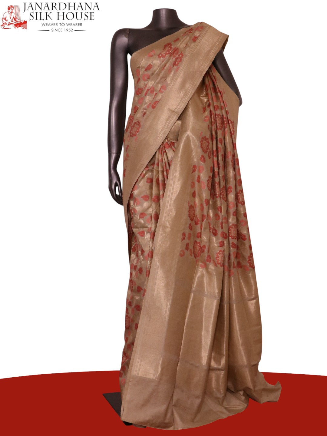 Designer Floral Handloom Tussar Silk Saree AL206530