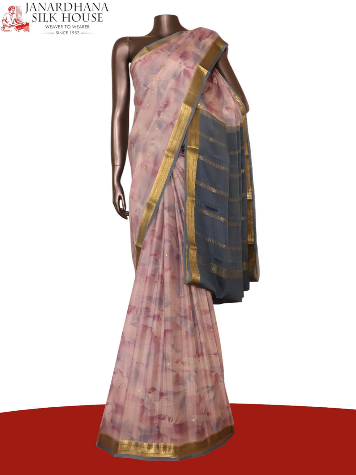 Pure Shaded Butta Mysore Crepe Silk Saree AK208965