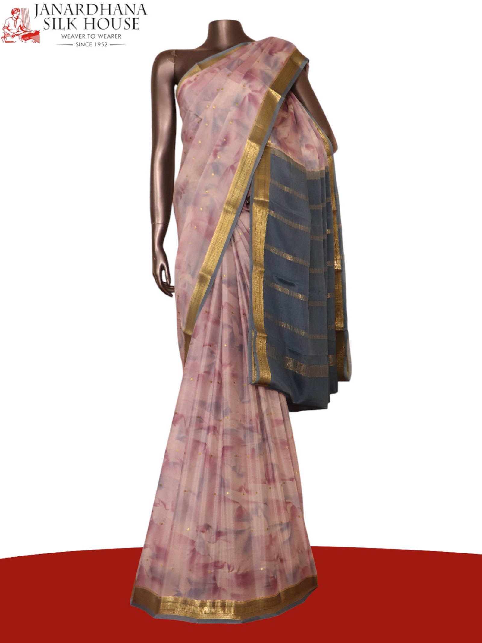 Pure Shaded Butta Mysore Crepe Silk Saree AK208965