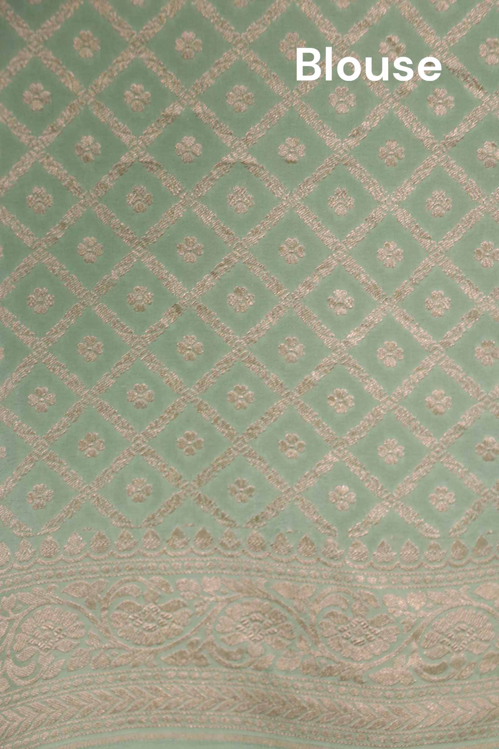 Pure Handloom Zari Butta Banarasi Crepe Silk Saree AL200292