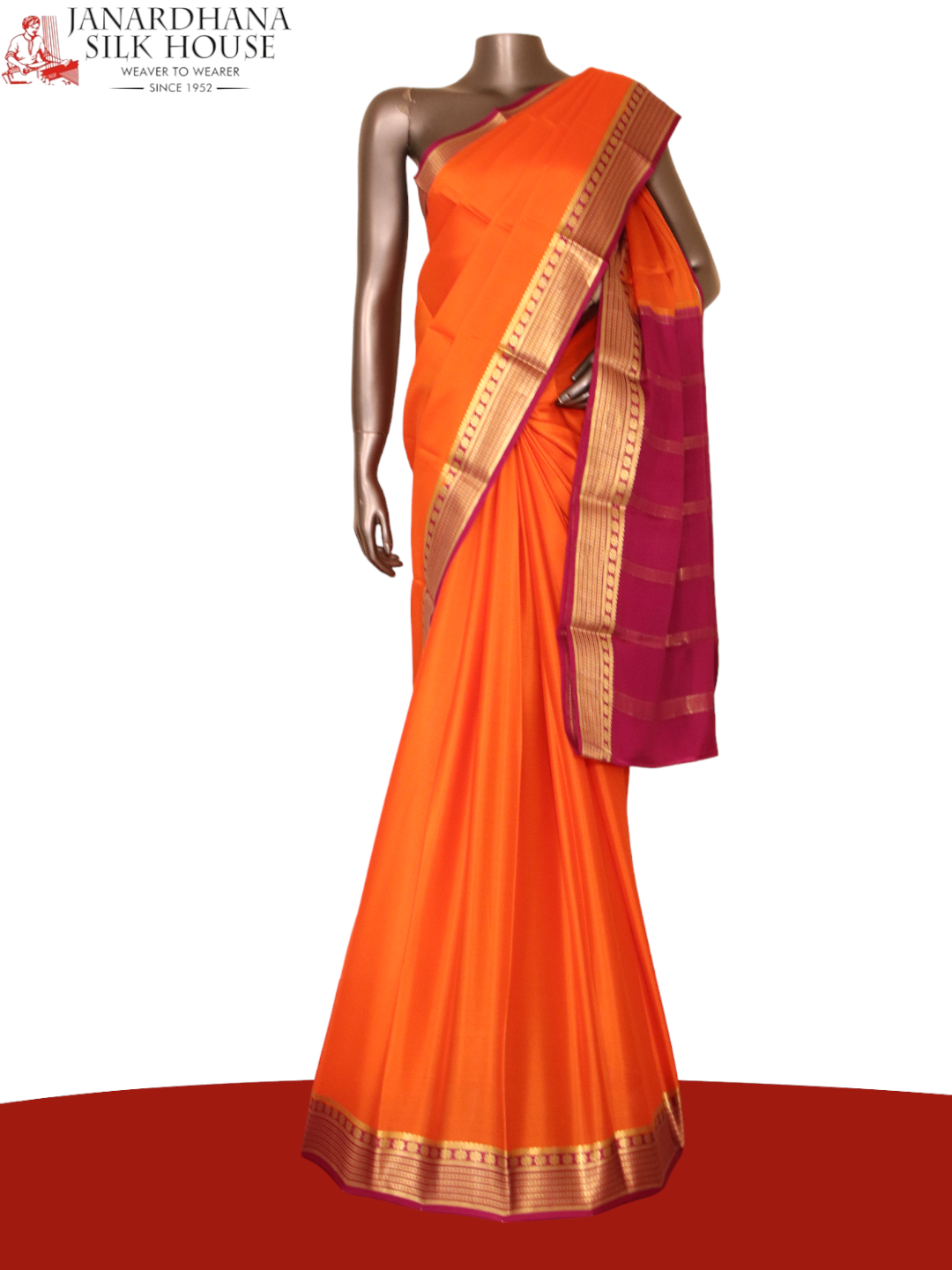 Contrast Classic Mysore Crepe Silk Saree AJ209717