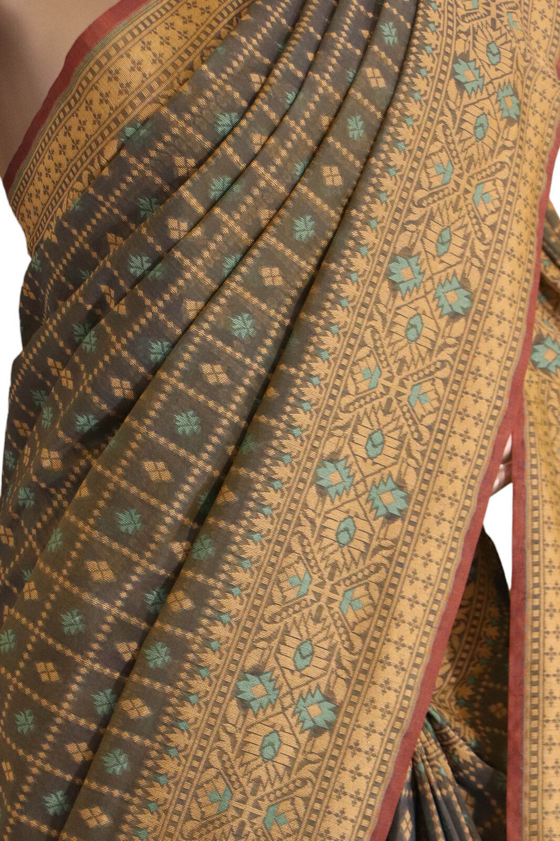 Handloom Banarasi Kora Cotton Saree AJ202539