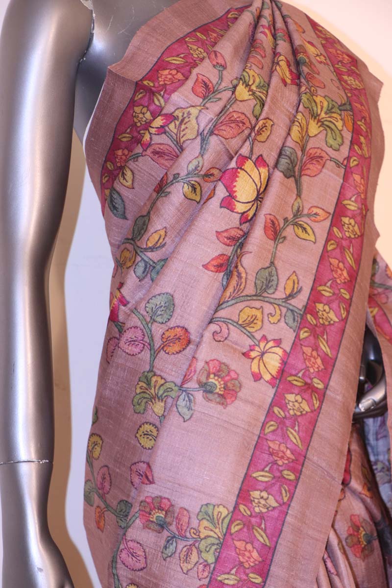 Exclusive Printed Pure Tussar Silk Saree AI207507