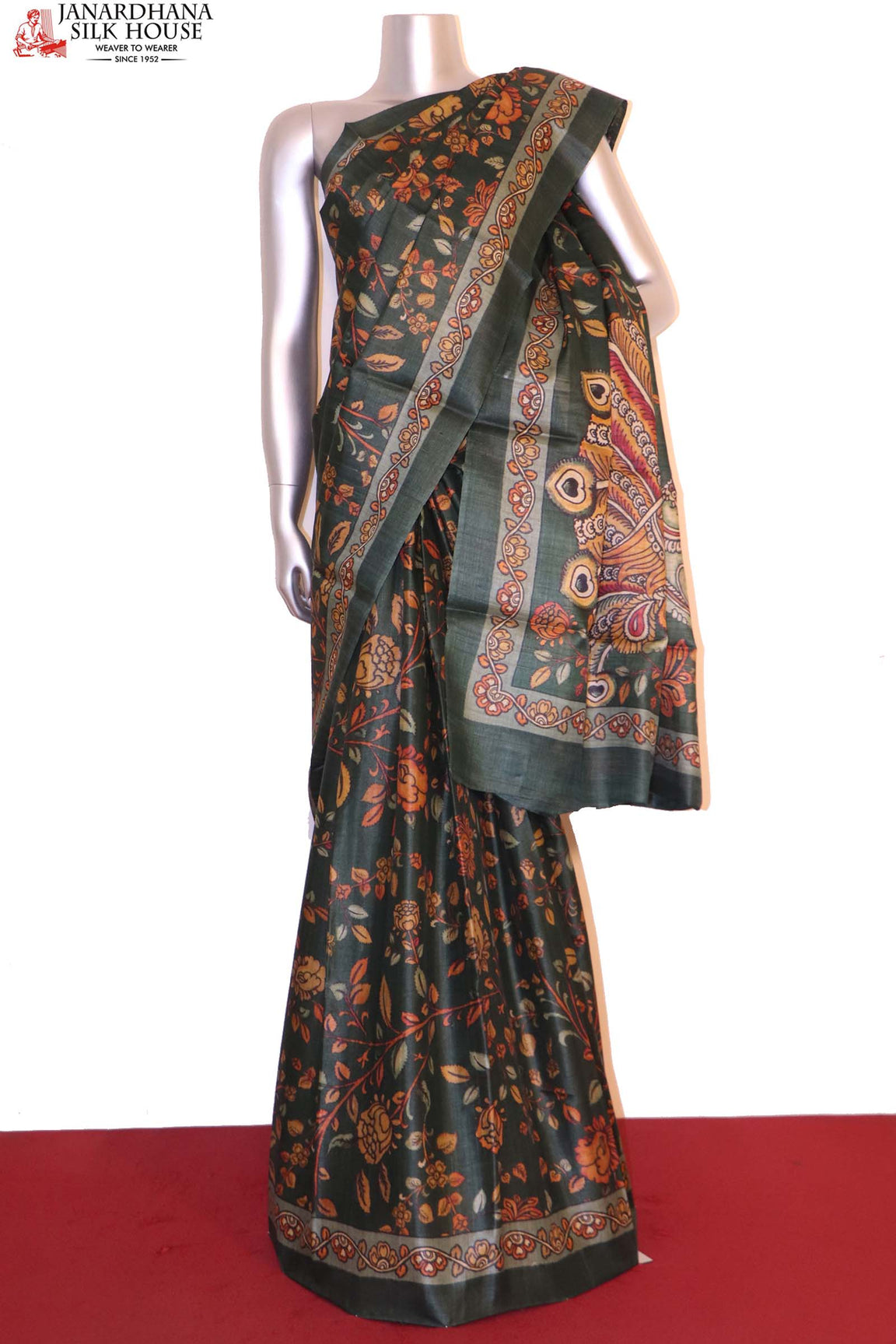 Exclusive Printed Pure Tussar Silk Saree AI207502