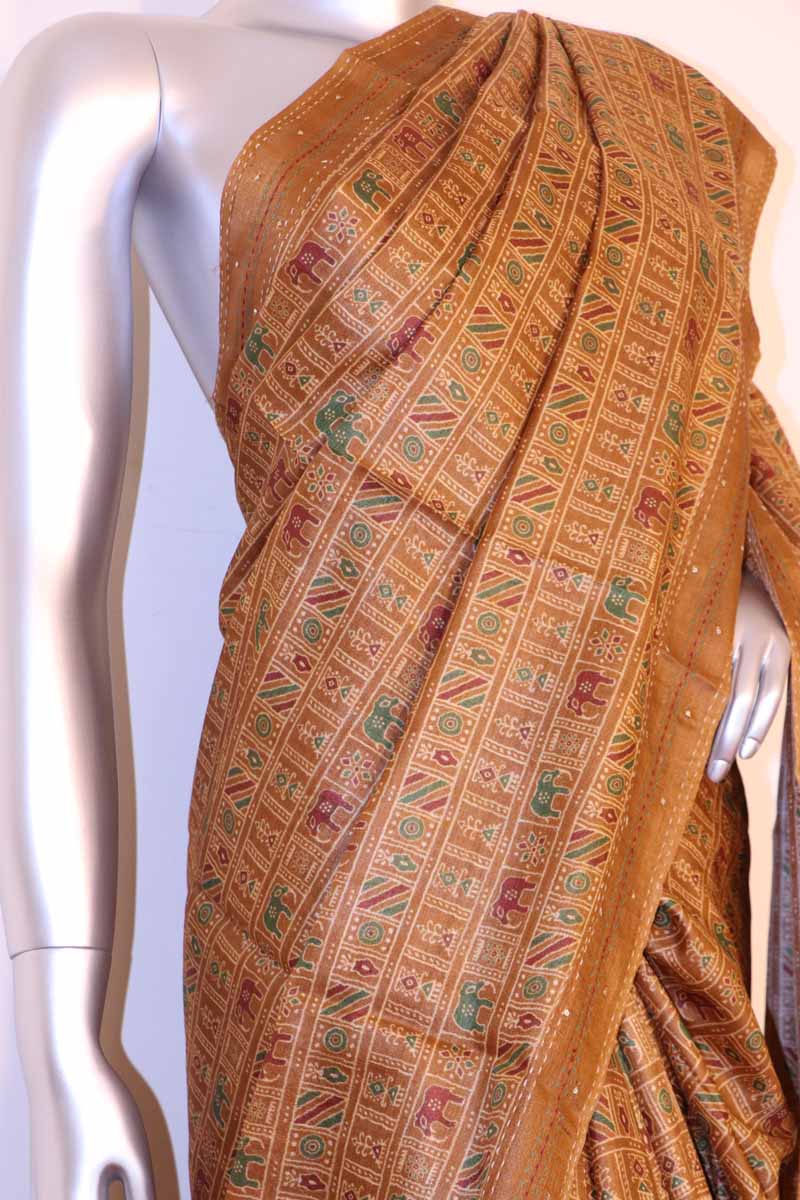 Exclusive Printed Tussar Silk Saree AH205796