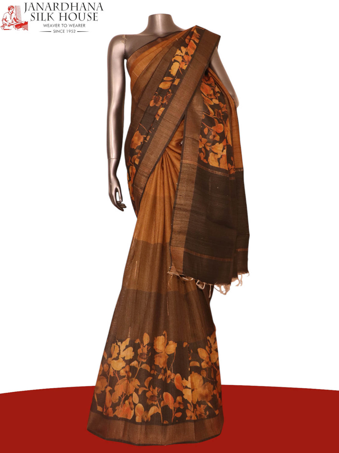 Pure Multi Shade Floral Tussar Silk Saree AK210626