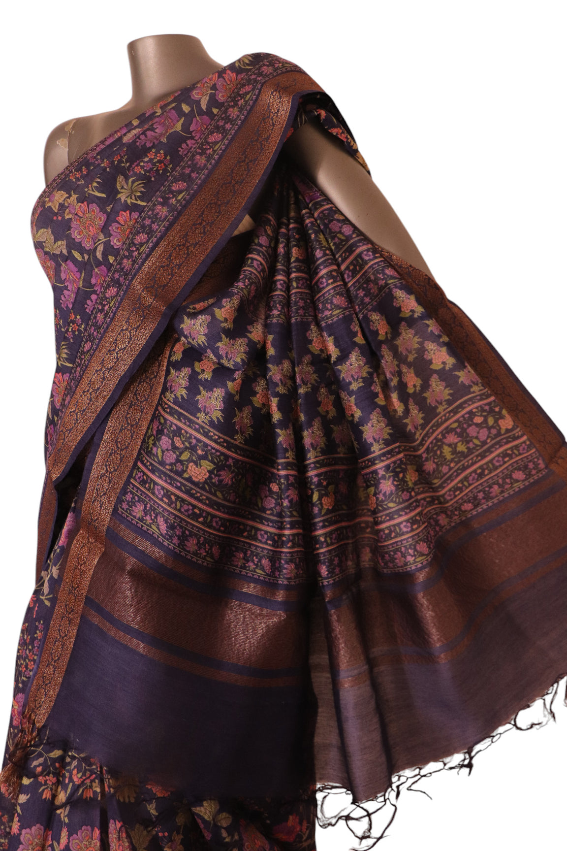 Pure Floral Tussar Silk Saree AK204266