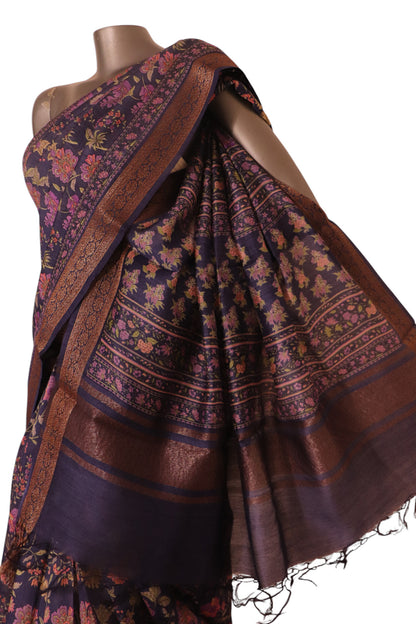 Pure Floral Tussar Silk Saree AK204266