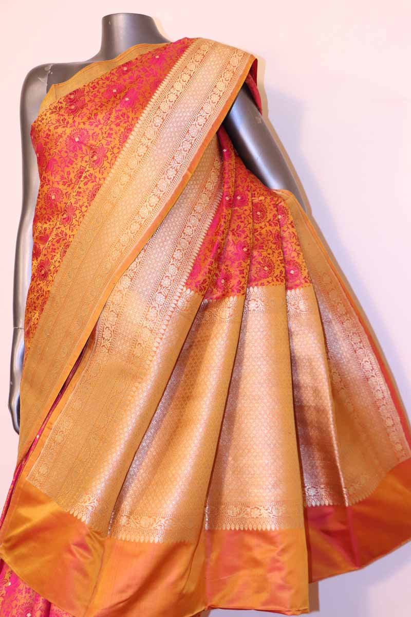 Exclusive Satin Tanchoi Jamawar Silk Saree-Master Weaves AH210760