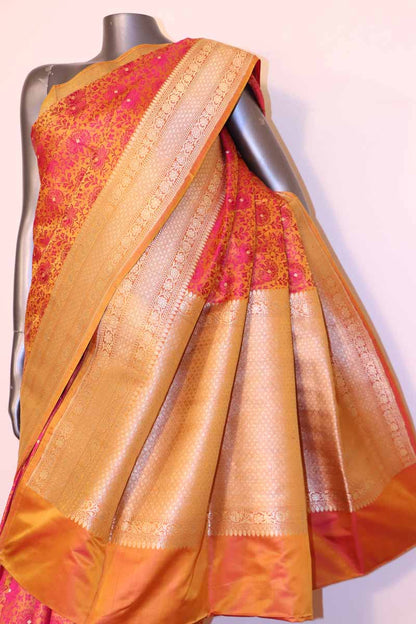 Exclusive Satin Tanchoi Jamawar Silk Saree-Master Weaves AH210760