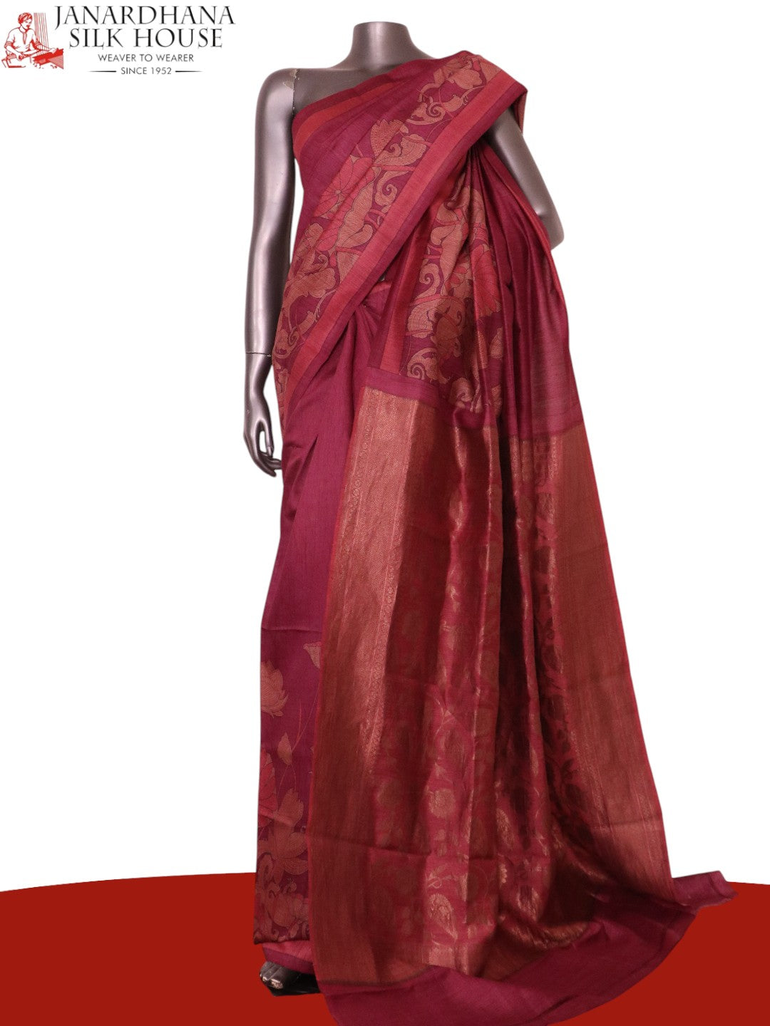 Handloom Pure Tussar Silk Saree AL208684