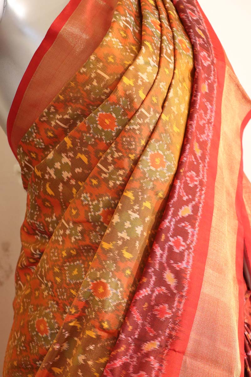 Handloom Ikat Patola Silk Saree AJ201161