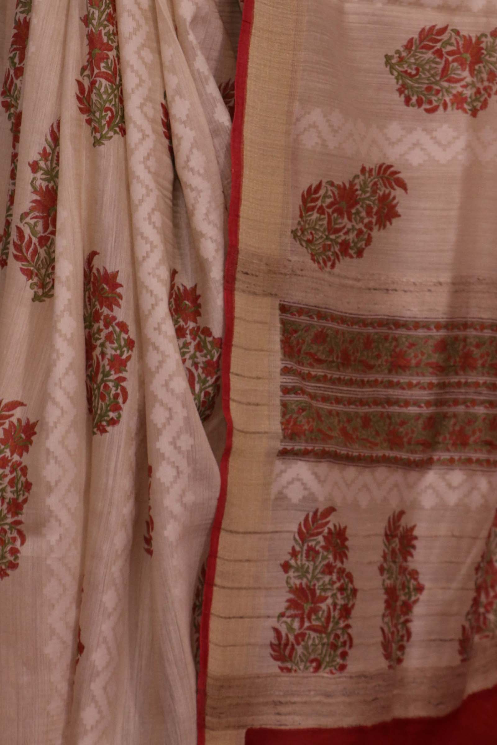 Handloom Pure Tussar Silk Saree AL203731