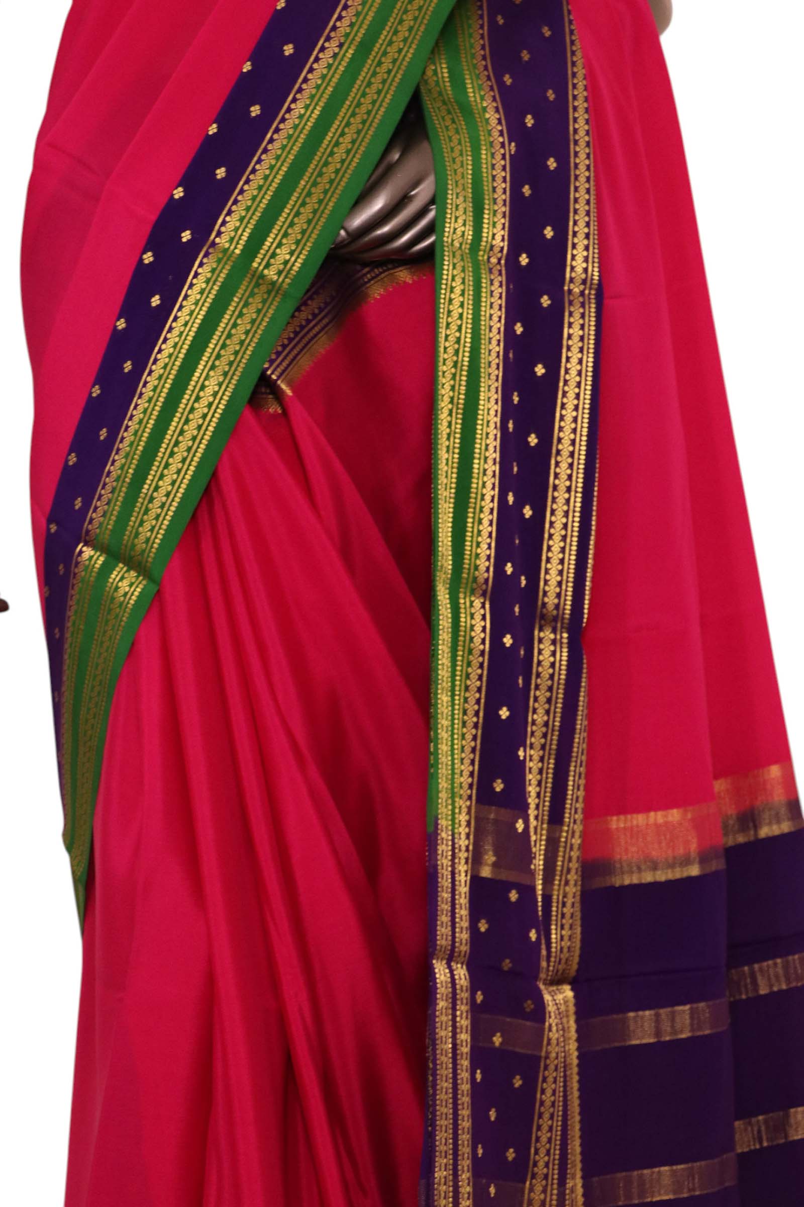 Pure Contrast Mysore Crepe Silk Saree AK211938
