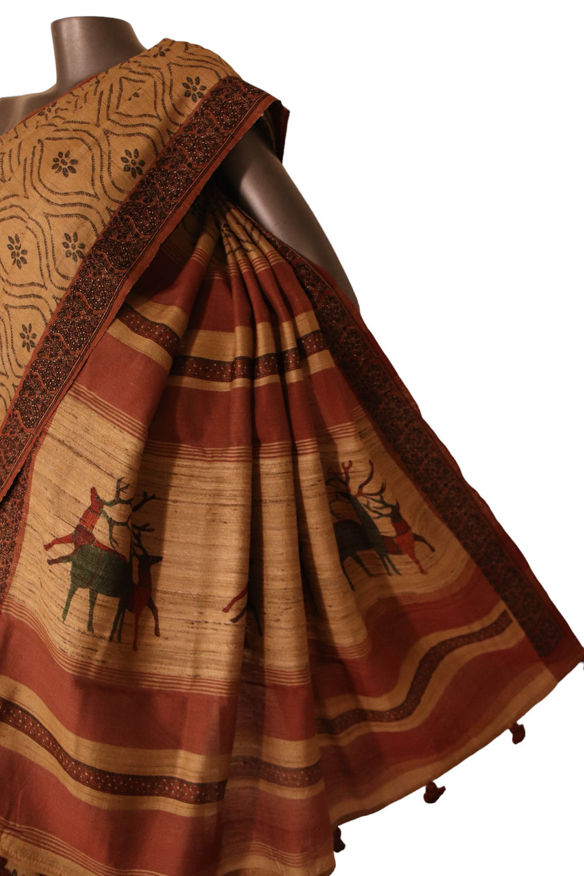 Pure Exclusive Pallu Tussar Silk Saree AJ205765