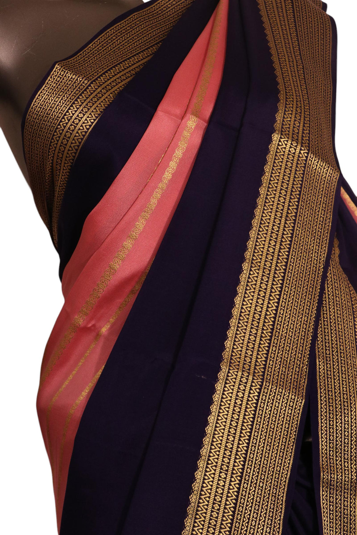 Pure Veldhari Zari Lines Mysore Crepe Silk Saree AK211282