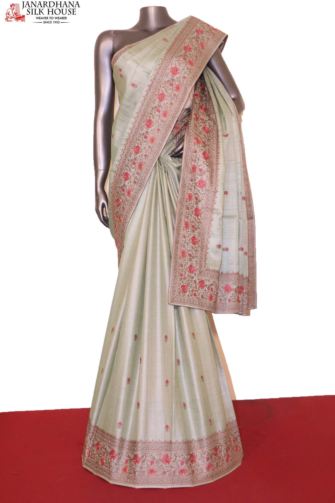 Embroidery Tussar Silk Saree AI203552
