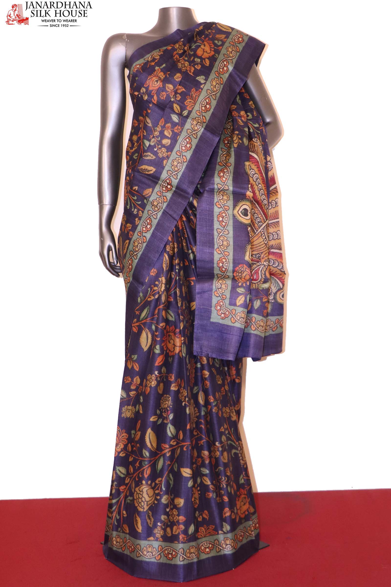 Exclusive Printed Pure Tussar Silk Saree AI207506