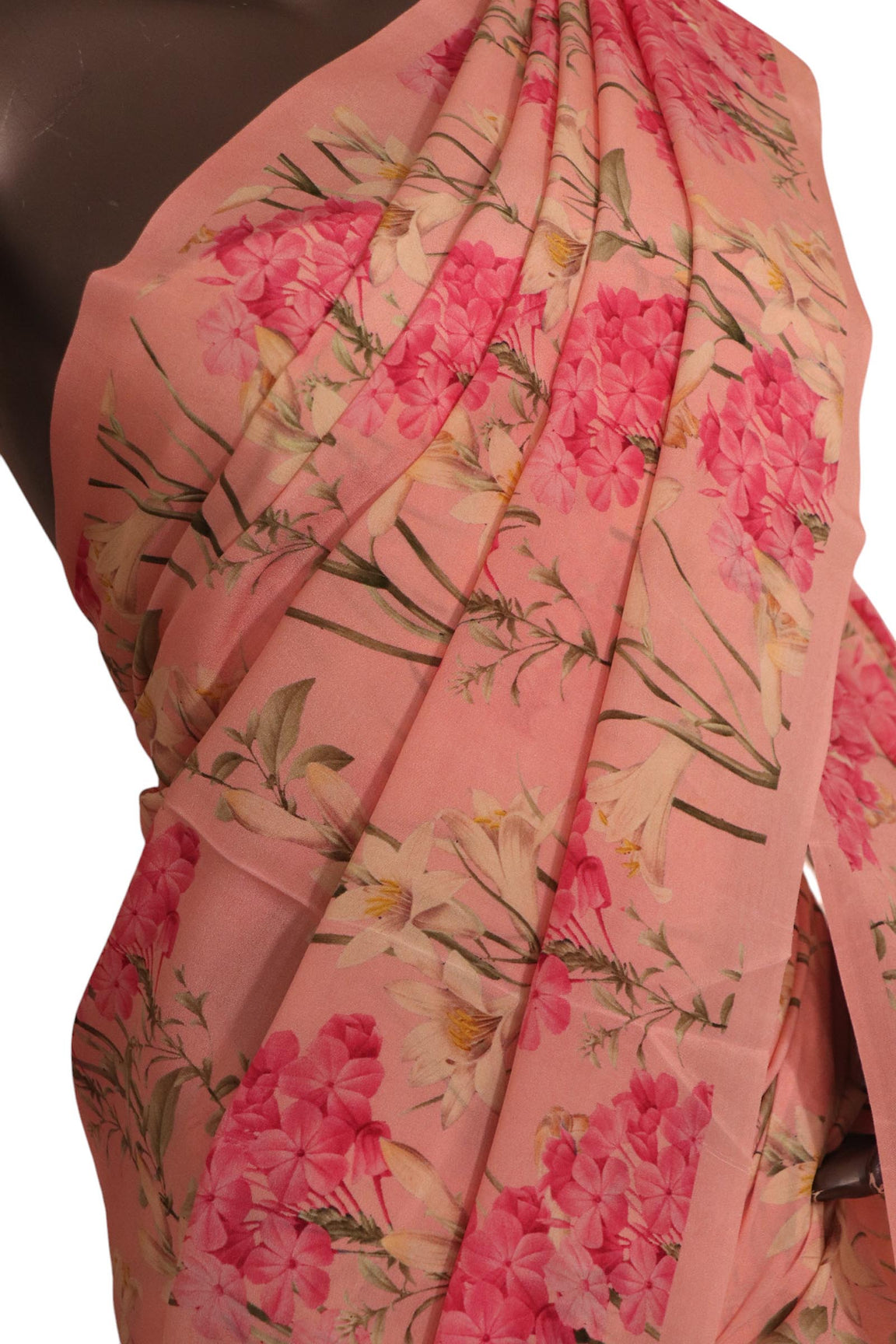 Floral  Pure Crepe Silk Saree AK210958