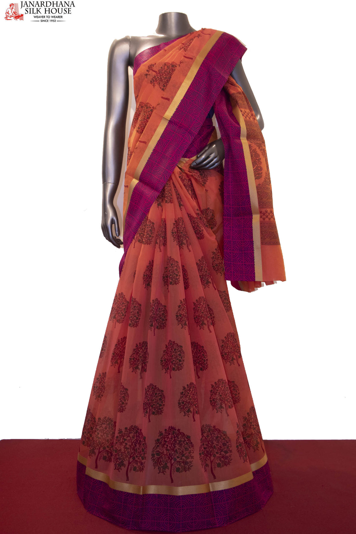 Printed Pure Cotton Saree AE203888
