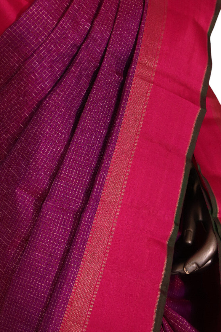 Traditional Checks Kanjeevaram Silk Saree AJ211608