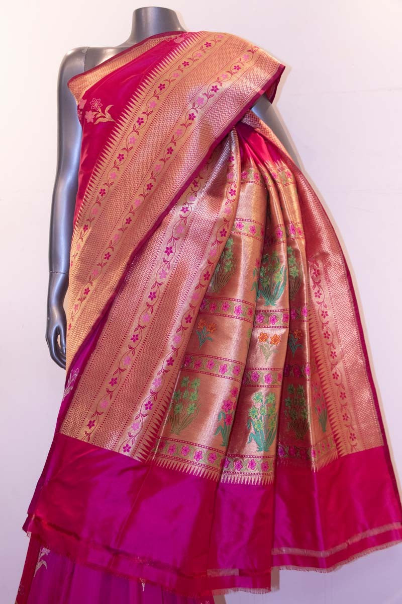 Exquisite &amp; Designer Meenakari Wedding Banarasi Silk Saree AF205378