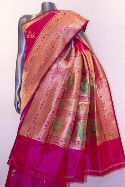 Exquisite &amp; Designer Meenakari Wedding Banarasi Silk Saree AF205378