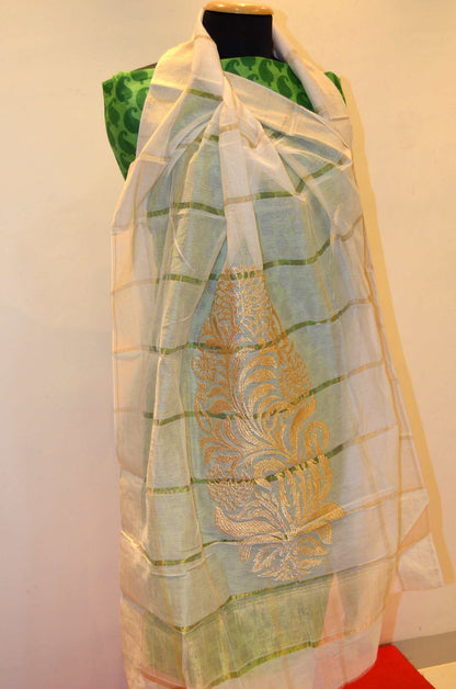 Desiger Green Pure Cotton Suit With Plain Dupatta AA204383