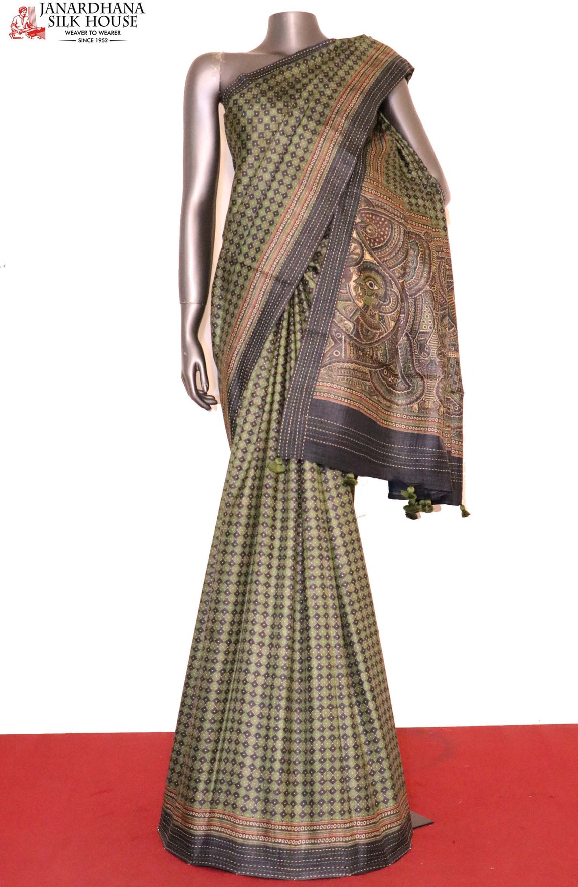 Madhubani Exclusive Pure Tussar Silk Saree AI208589