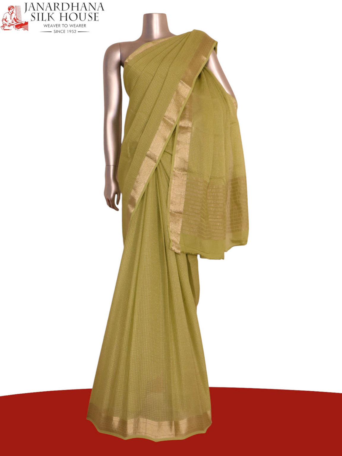 Pure Checks Zari Georgette Silk Saree AK210611