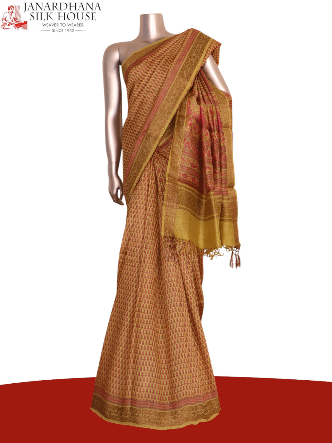 Pure Floral Zari Tussar Silk Saree AK204263