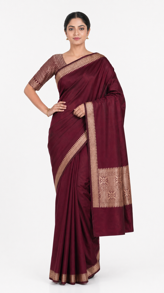 Satin Banarasi Pure Silk Saree. AL200373